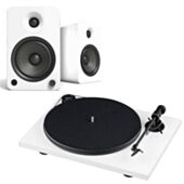 Pro-Ject Primary E Turntable + Kanto YU6 - Active Speaker Bundle in White
