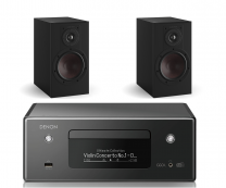 Denon CEOL N11DAB Hi-Fi-Network CD Receiver with HEOS + Dali Opticon 2 Mk2 Stand Mount Speakers