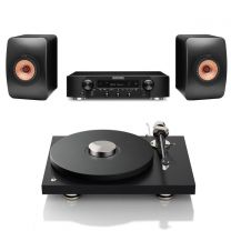 Pro-Ject Debut PRO Anniversary Edition Turntable + Marantz NR1200 Integrated Amplifier + KEF LS50 Meta Bookshelf Speakers Bundle