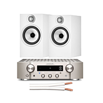 Marantz Melody PM700N HiFi Amplifier with Bower and Wilkins 607 S2 Bookshelf Speaker + QED 79 Strand 6 Metres