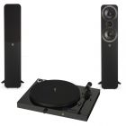 Pro-Ject Juke Box E All-in-one Bluetooth Turntable + Q Acoustics 3050i Floorstanding Speakers - Black