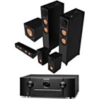 Marantz SR6015 - 9.2ch 8K UItra HD AV Receiver with HEOS + Klipsch Reference II R-605FA 5.1.2 Dolby Atmos Home Theatre System