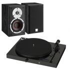 Pro-Ject Juke Box E - Bluetooth Turntable With Built In Amplifier + Dali Spektor 2 - Black Bundle