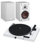 Pro-Ject Juke Box E - Bluetooth Turntable With Built In Amplifier + Dali Spektor 2 - White Bundle