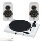 Pro-Ject Juke Box E All-in-one Bluetooth Turntable + Q Acoustics 3010i - White