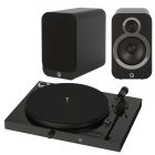 Pro-Ject Juke Box E All-in-one Bluetooth Turntable + Q Acoustics 3020I - Black