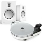 Pro-Ject RPM 5 Carbon Turntable + Kanto TUK Active Bluetooth Speaker Bundle - White