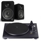 TEAC TN-280BT Bluetooth Turntable + Kanto YU4 Active Bluetooth Speakers - Black