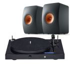 Pro-Ject Juke Box E + KEF LS50 Meta Bookshelf Speakers - Black Bundle