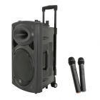 QTX QR12PA 12" USB SD Portable PA Speaker System with Wireless Microphones