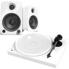 Pro-Ject X-Line X1 Turntable + Kanto YU4 Active Speaker Bundle in White