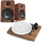 Pro-Ject X-Line X1 Turntable + Kanto YU4 Active Speaker Bundle in Walnut