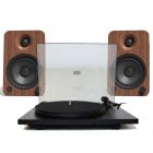 Pro-Ject Primary E Turntable + Kanto Audio YU4 Active Bluetooth Speaker Walnut Bundle